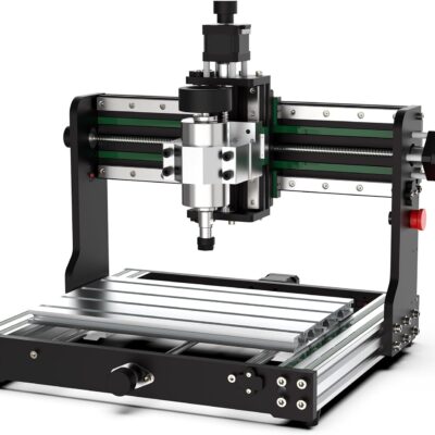All-Metal CNC Router Machine 3020-Evo, AnoleX X&Z-axis Dual Steel Guide Rails CNC Router Kit with 300W Spindle, Limit Switches & Emergency-Stop for Metal Wood Acrylic MDF Carving Cutting