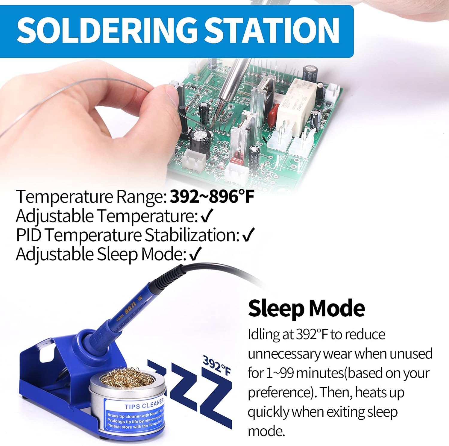 YIHUA 862BD+ SMD ESD Safe 2 in 1 Soldering Iron Hot Air Rework Station °F /°C with Multiple Functions - Image 3