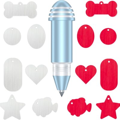 Dbwhole Engraving Tool, with 2 Color & 7 Lovely Blank Tags, Compatible with Cricut Maker, Explore, Explore Air, Explore Air 2 and Explore One (Navy Blue)