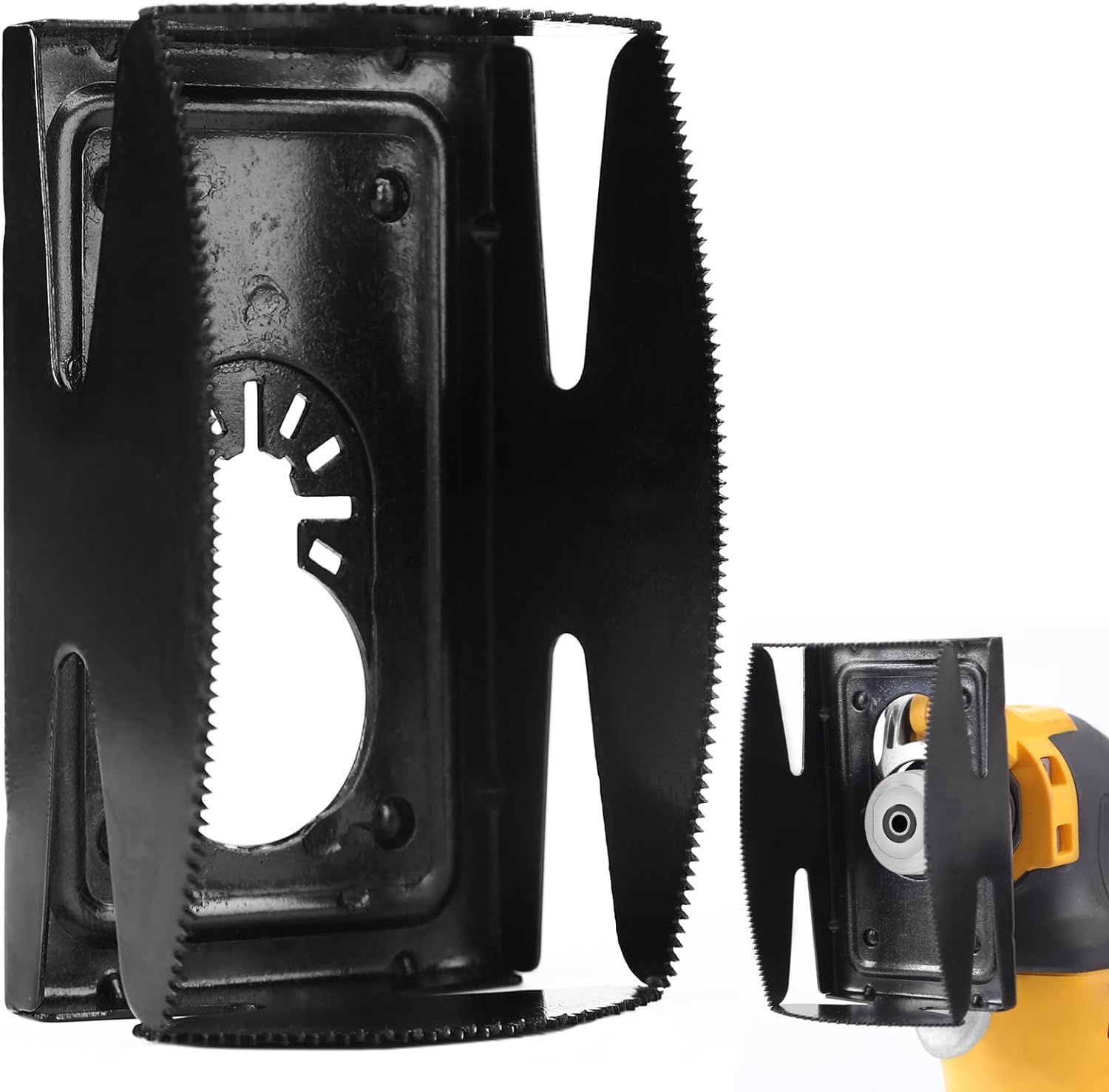 Square Slot Cutter, Stainless Steel Cut Outs, Outlet Square Slot Cutter Box for Oscillating Power Multi-Tools to Cut-in Single Gang Wall Boxes, One Step in Place Slot Cutter for Drywall, Wood