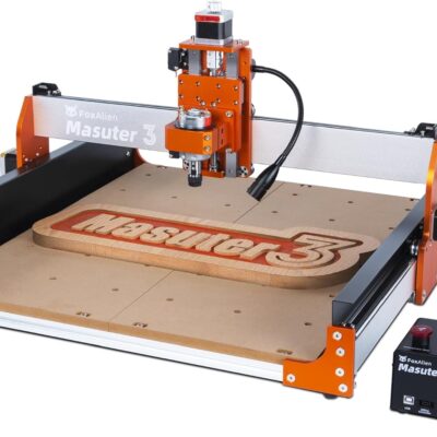 FoxAlien CNC Router Machine Masuter 3 with Steel Wheels, 3-Axis Engraving Milling Machine 15.75” x 15.75” x 3.74” Working Area for Wood Acrylic MDF Nylon Carving Cutting