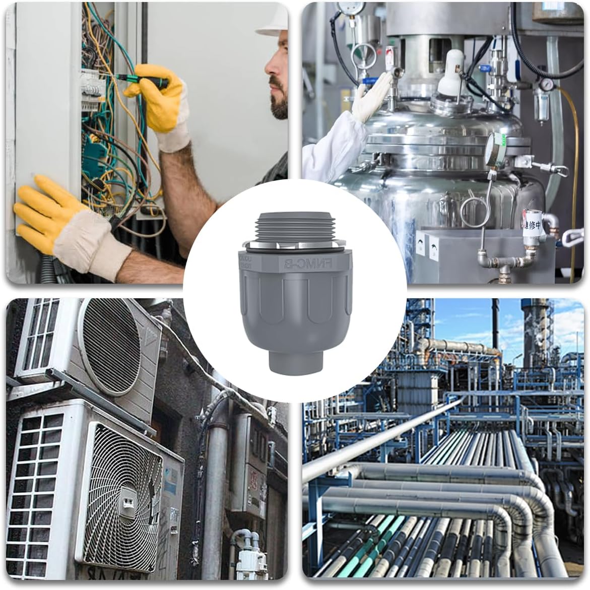 60 Pcs 1/2 Inch Liquid Tight Connector PVC Electrical Conduit Fittings Non-Metallic Connector 180 Degree Flexible Conduit Connector for Home Bathroom Kitchen Pipe, Gray - Image 7