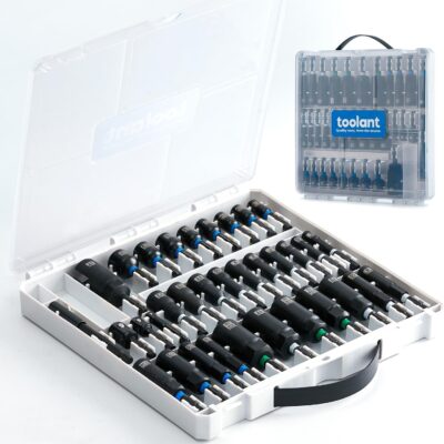 toolant Magnetic Nut Driver Set, 34pcs Impact Driver Bit Set, Deep Nut Driver Set, Impact Socket Adapters, Wing Nut Driver, Bit Extension, 1/4 Quick Change