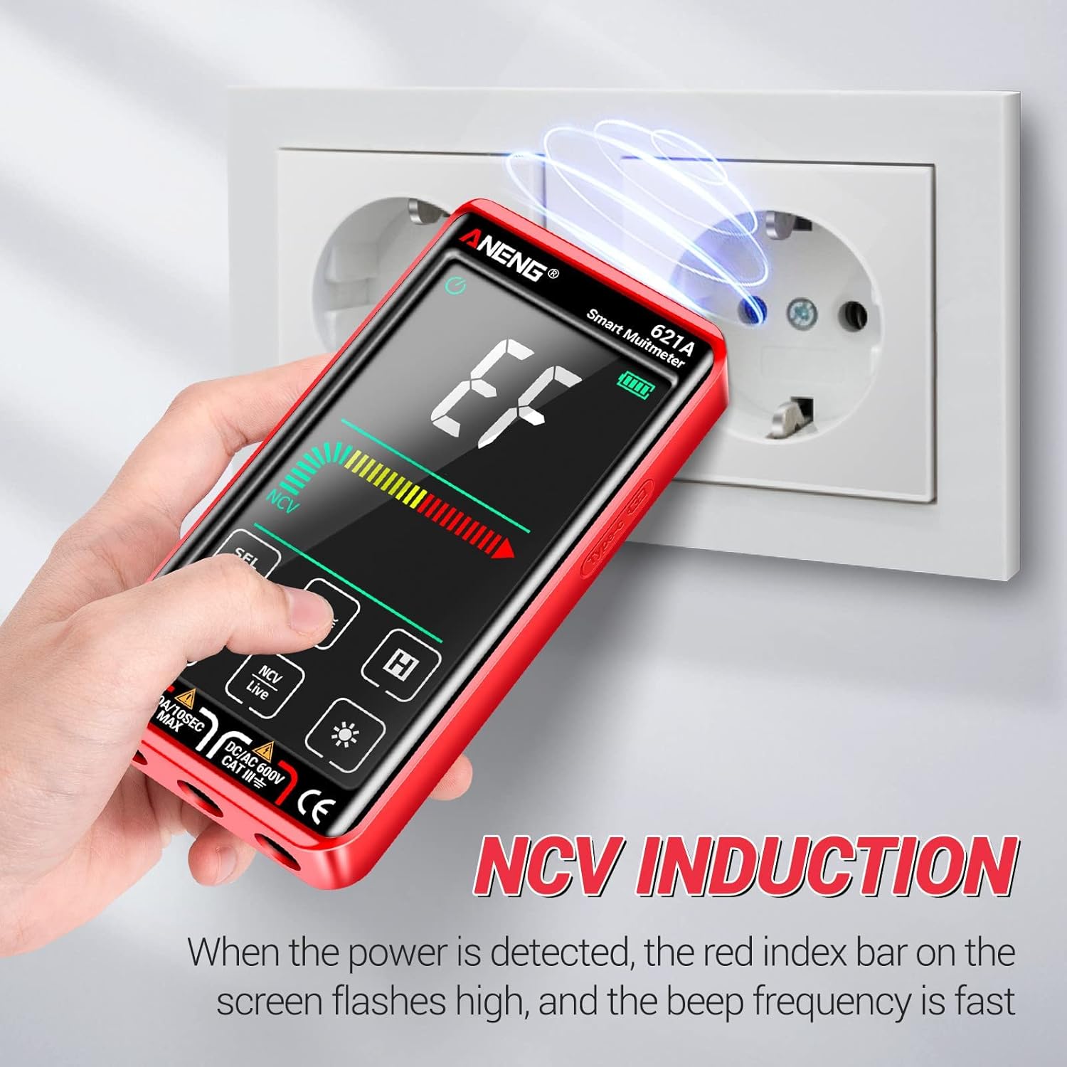 ANENG Digital Multimeter Tester Smart Touch TRMS Auto-Ranging 9999Counts Rechargeable anti-burning Ohm Amp VoltMeter With NCV,DC/AC Current,Voltage,Resistance Diodes,Continuity,Capacitance,Temperature - Image 5