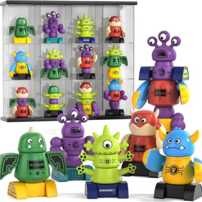 TEMI Magnetic Robot Toy for Kids 3-5 Years Old - Monster Magnetic Blocks Stacking Transform Toys for Kids with Storage Box, Set for Kids Age 3 4 5 6 7 Years Old Boys, Christmas and Birthday Gift