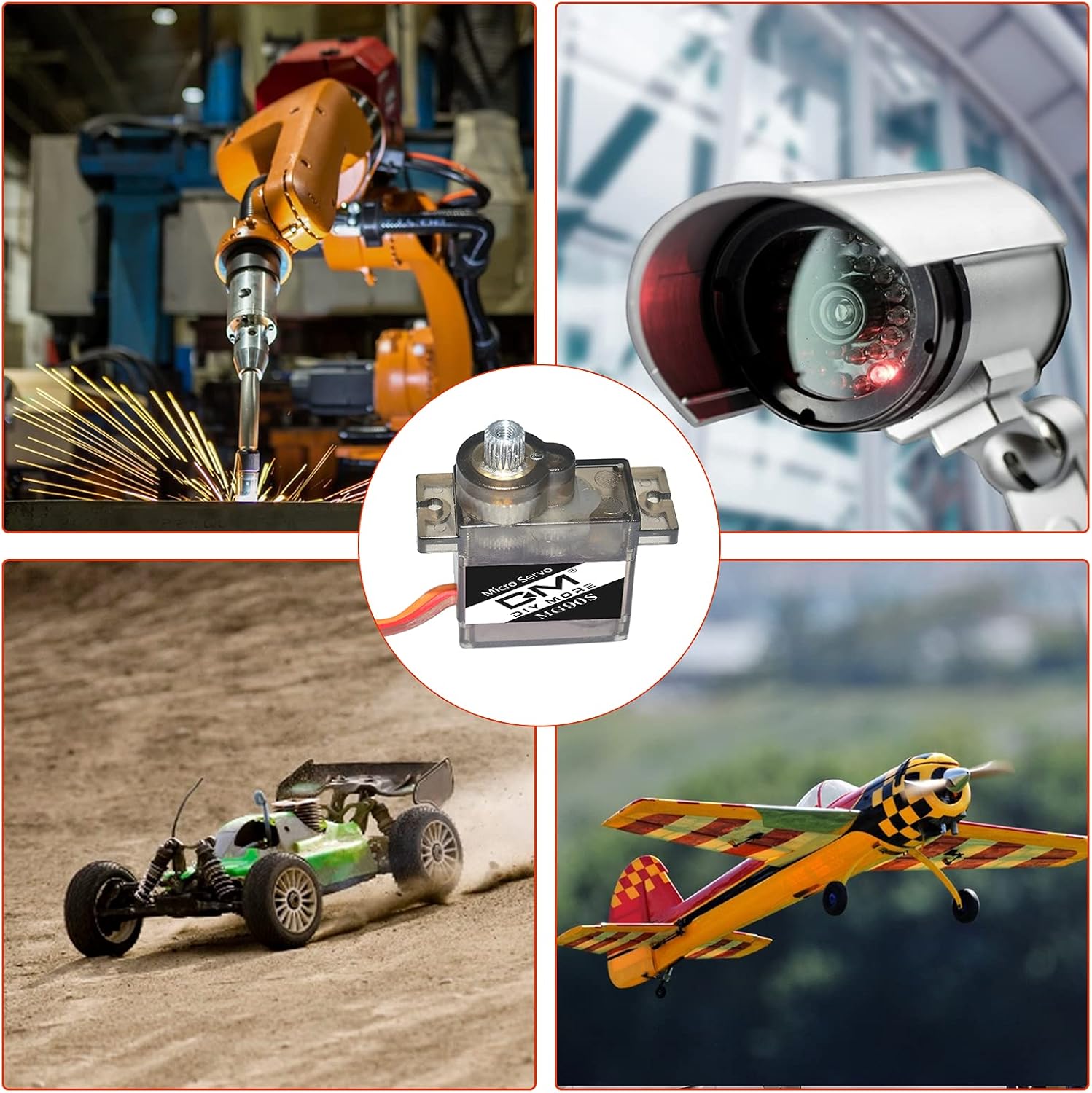 diymore 4pcs DM90S Servo Micro 180° 9 Gram Metal Gear Servo Digital Micro Servo Motor for 450 RC Helicopter Plane Boat Car (180 Rotating) - Image 6