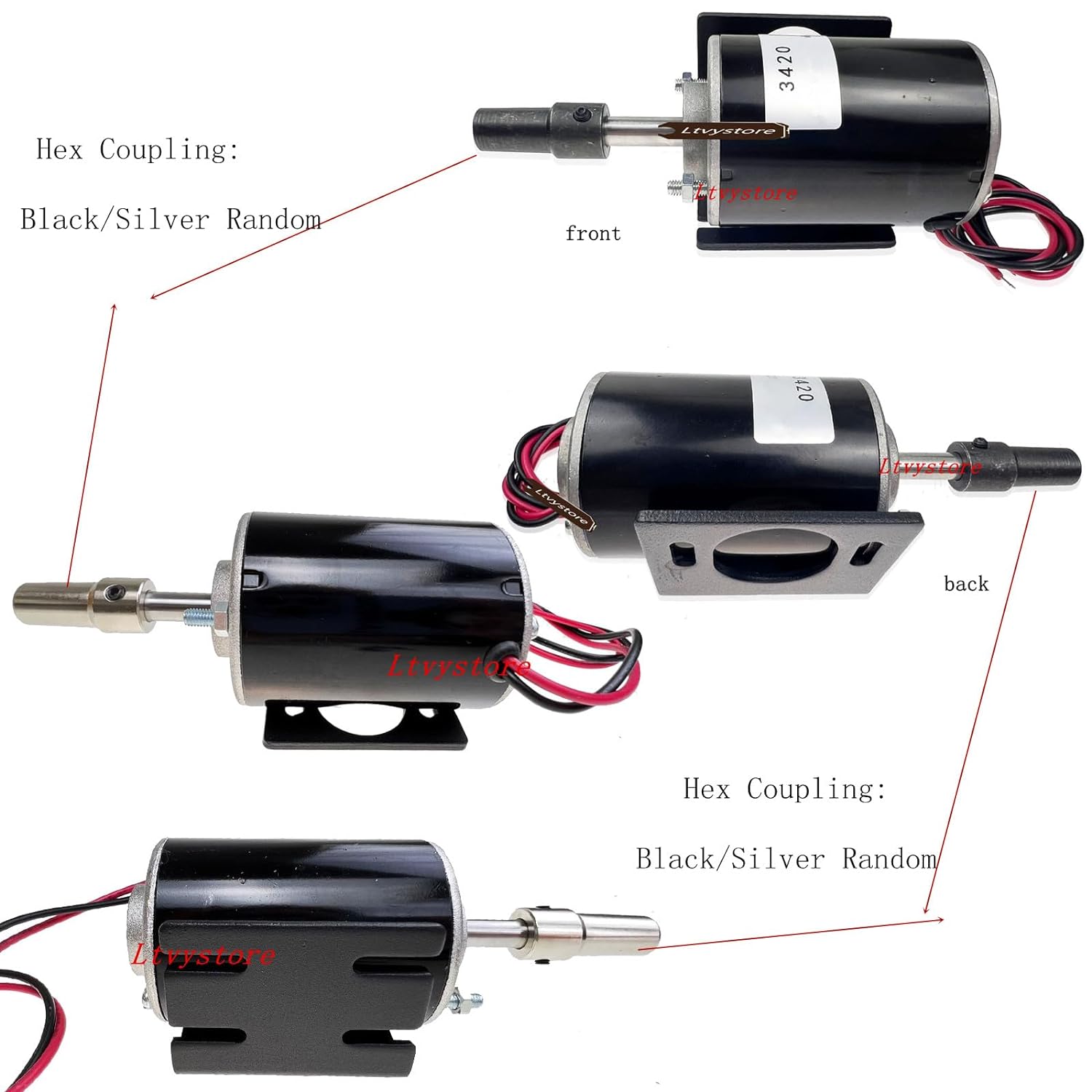 12V Permanent Magnet DC Motor, 30W 3500RPM High Speed CW/CCW Electric Gear Motor for DIY Generator, Micro Speed Reduction Geared Motor - Image 2