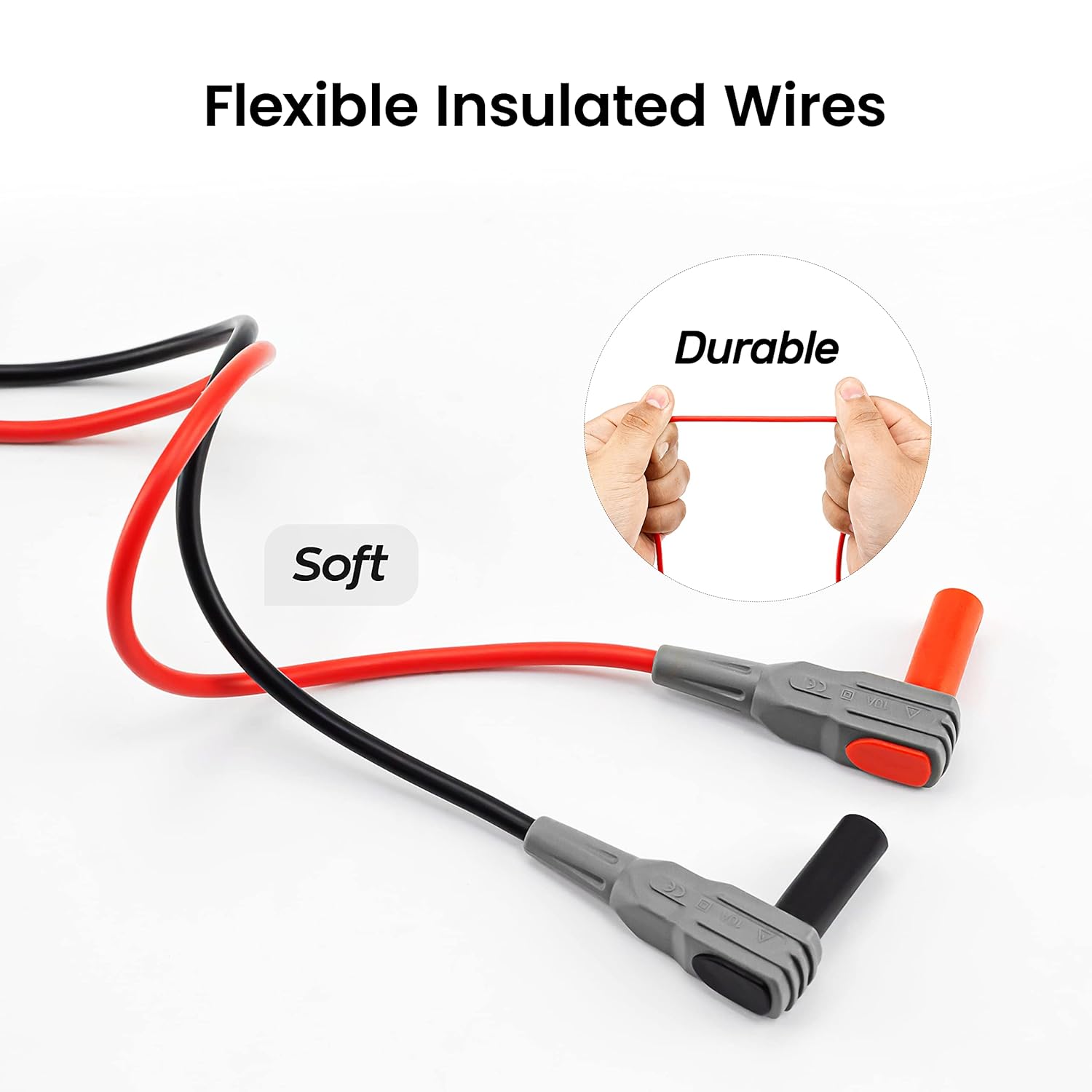 KAIWEETS Multimeter Test Lead Set for Electrical Testing, Soft Silicone Test Leads Kit for Fluke/AstroAI/INNOVA Multimeter Electronic Clamp Meter 11 PCS - Image 4