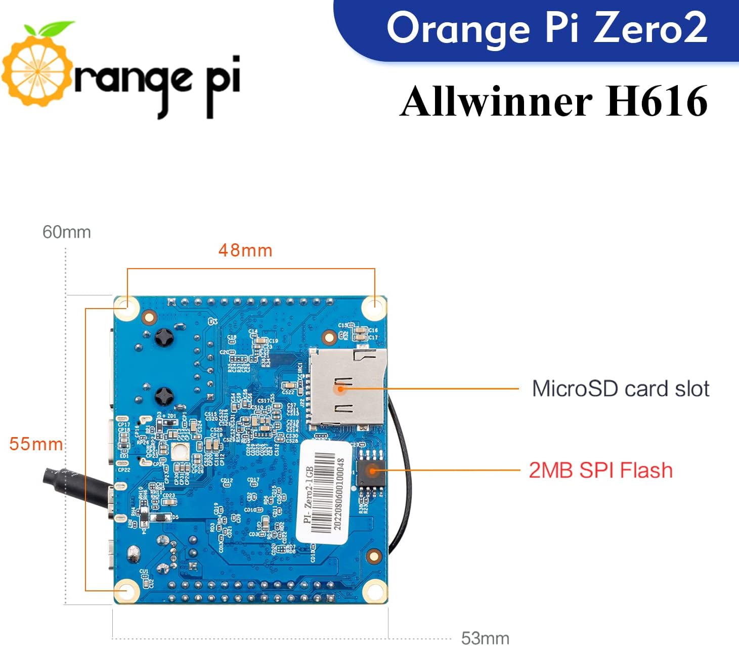 Zero2 1GB Allwinner H616 Quad Core 64 Bit with 2MB SPI Flash, Support WiFi BT5.0,Gigabit Ethernet, Single Board Computer Run Android,Ubuntu(Zero2+Heat Sink+Expansion Board+Case+Power Supply) - Image 9