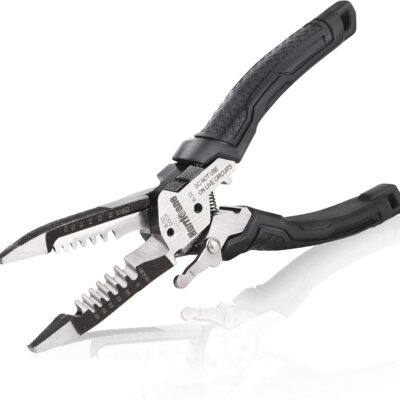 HURRICANE 6-in-1 Wire Stripper Tool, Wire Strippers, Crimping Tool, Wire Cutter Stripping Tool, Multifunctional Electrical Pliers for Cable Stripper, Wire Crimper(8-18 AWG Solid, 10-20 AWG Stranded)