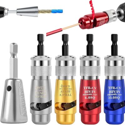 Wire Stripping Tool for Drill, Set of 5 Wire Stripping Tool & Wire Twisting Connector Quickly Drill Cable Stripper Twister Professional Electrician Tool Set Wire Nut Twister