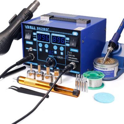 YIHUA 862BD+ SMD ESD Safe 2 in 1 Soldering Iron Hot Air Rework Station °F /°C with Multiple Functions