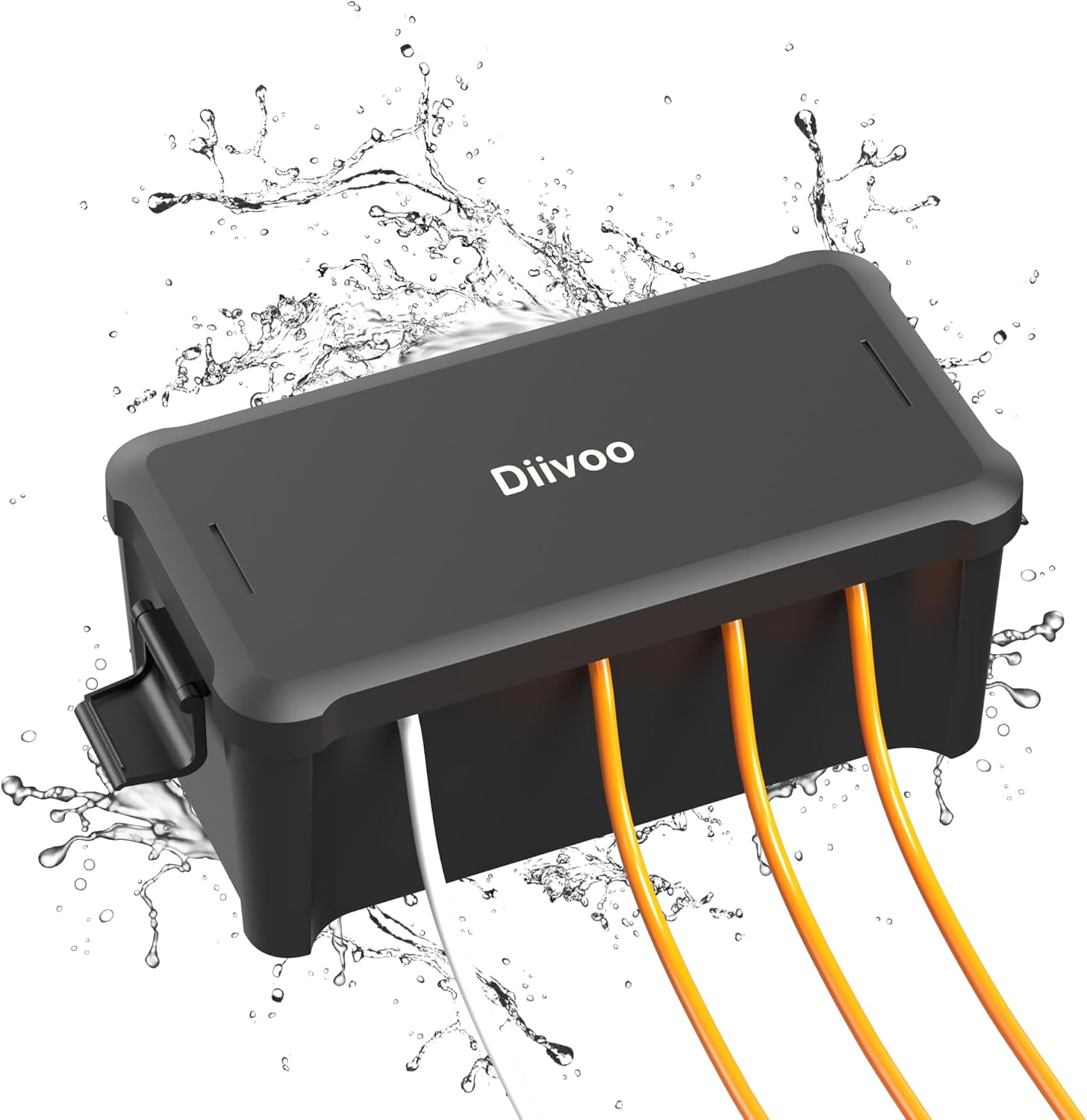 Diivoo Medium Outdoor Electrical Box Waterproof, Weatherproof Extension Cord Cover, Outdoor Plug Cover, Outdoor Extension Cord Box, Black