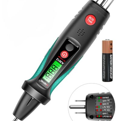 ANENG Non Contact Voltage Tester&Outlet Tester Receptacle Detector with Voltage LCD Display,Power Socket Checker Automatic Circuit Tester Polarity Voltage Test Wall Plug Electrical Tools