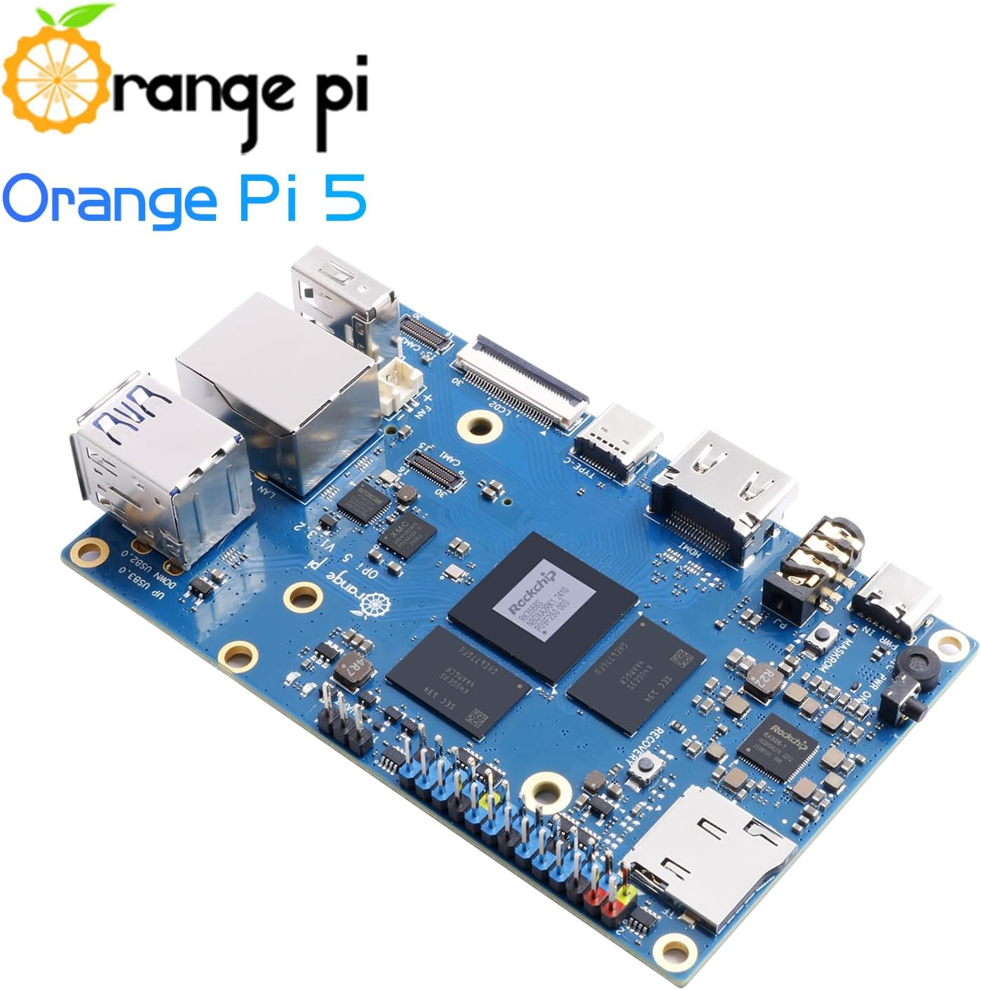 5 4GB Rockchip RK3588S 8 Core 64 Bit Single Board Computer, 2.4GHz Frequency Open Source Development Board Mini PC Desktop Run Orange Pi OS, Android12, Debian11 (Pi 5 4GB+5V4A Type C Supply) - Image 5