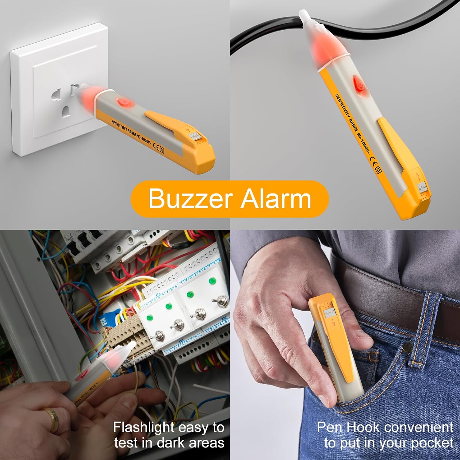 Voltage Tester, Non Contact Voltage Detector, Electrical Tester Pen Wire Breakpoint Finder - Image 5