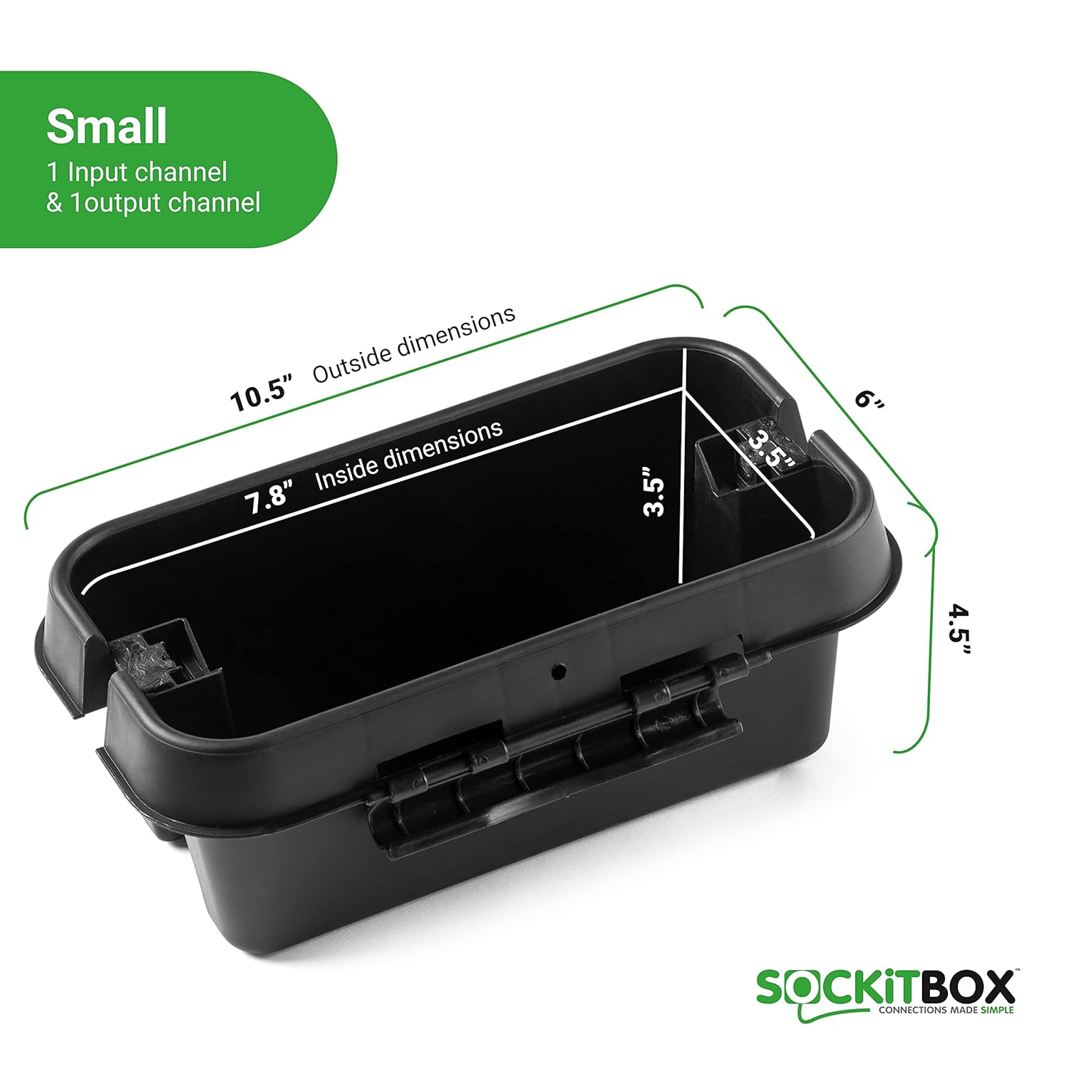 SockitBox Weatherproof Electrical Connection Box for Timers, Cables, Lights - Small, Black - Image 3