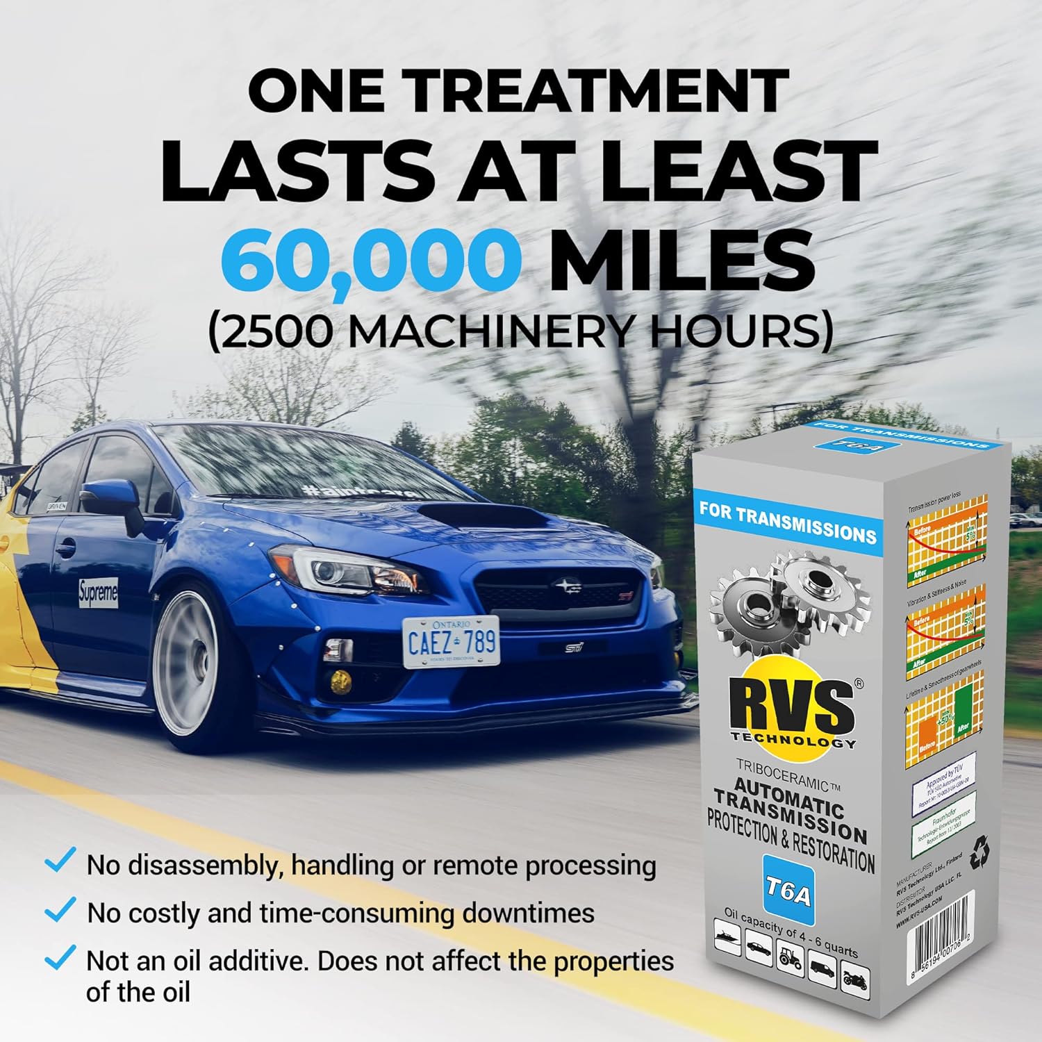 T6A Automatic Transmission Treatment. for transmissions with an Oil Capacity up to 6 qt. Safe for All Automatic/Dual Clutch transmissions, DSG, S-Tronic, PDK - Image 9