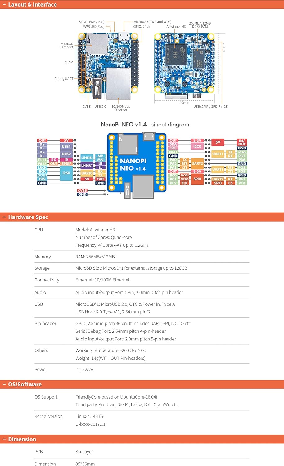 NanoPi NEO Allwinner H3 Open Source Single Board Computer Onboard Quad-core Cortex-A7 1.2GHz CPU DDR3 512MB RAM Support FriendlyWrt Armbian Ubuntu - Image 2