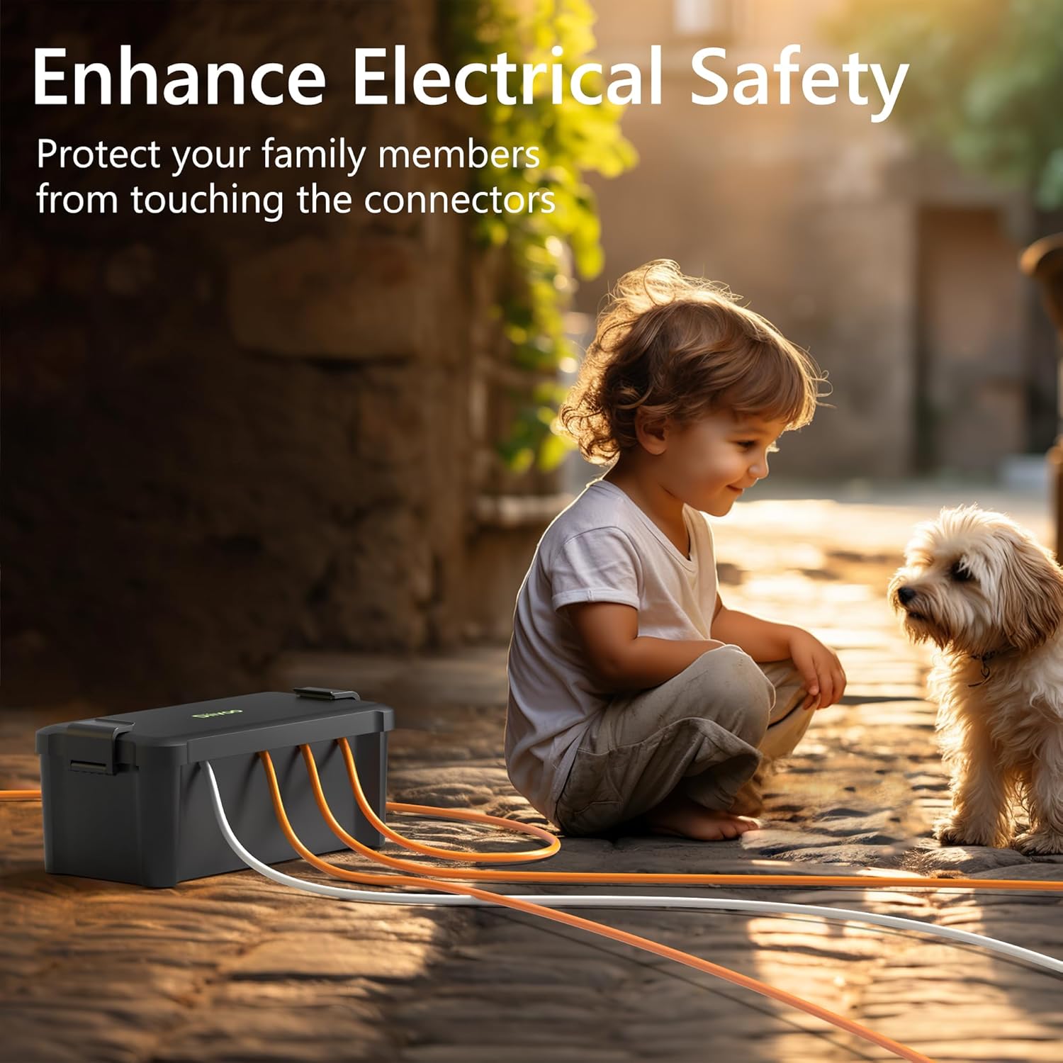 Diivoo Medium Outdoor Electrical Box Waterproof, Weatherproof Extension Cord Cover, Outdoor Plug Cover, Outdoor Extension Cord Box, Black - Image 2