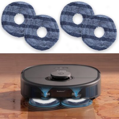 4 PCS Mop Cloth Compatible with eufy X10 Pro Omni X9 Pro Robot Vacuums - Replacement Washable Soft Mopping Pad, Reusable eufy Vacuum Replacement Parts Accessories