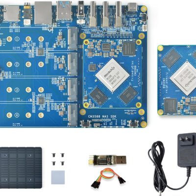 WayPonDEV CM3588 Network Storage Module NAS Kit, 16GB LPDDR4 Single Board Computer, RK3588 2.4GHz CPU 6TOPs NPU Mali-G610 GPU, Support 4X NVMe SSD for Home Cloud Server, 8K Video Encoders (16+64GB)