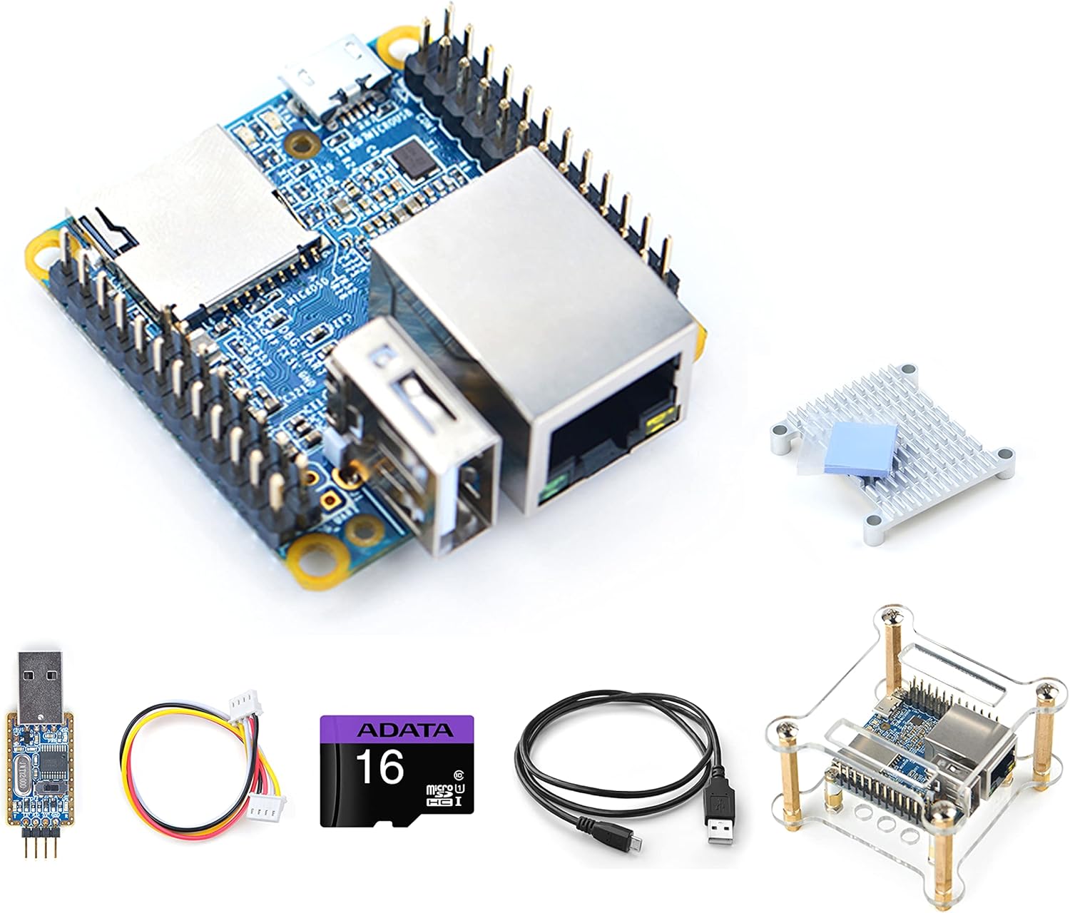 NanoPi NEO Allwinner H3 Open Source Single Board Computer Onboard Quad-core Cortex-A7 1.2GHz CPU DDR3 512MB RAM Support FriendlyWrt Armbian Ubuntu