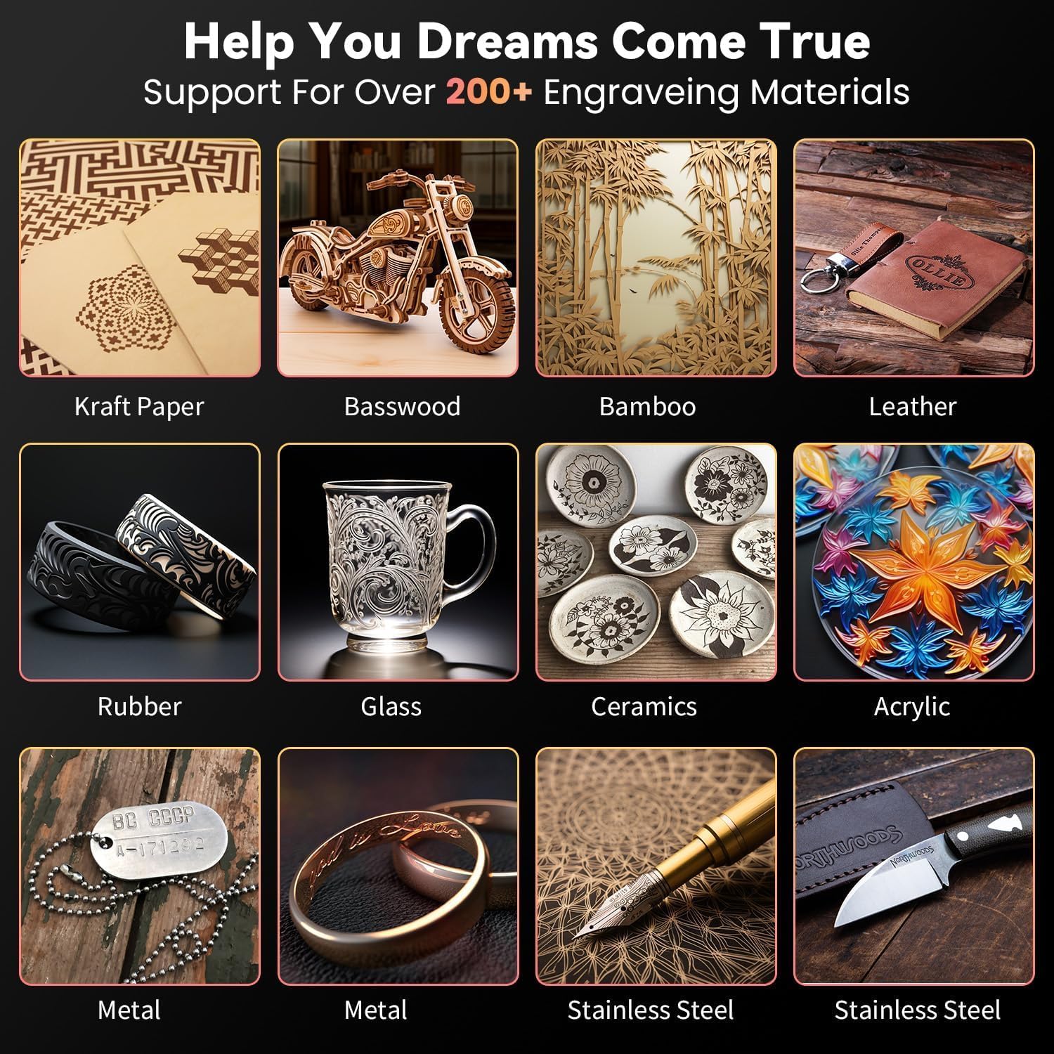 Longer RAY5 Laser Engraver, Laser Engraver 20W Output Power, 3.5” Color Touch Screen, App Offline Control, DIY Engraver Tool for Metal/Glass/Wood Engraving Area 15.75"x14.37" - Image 8