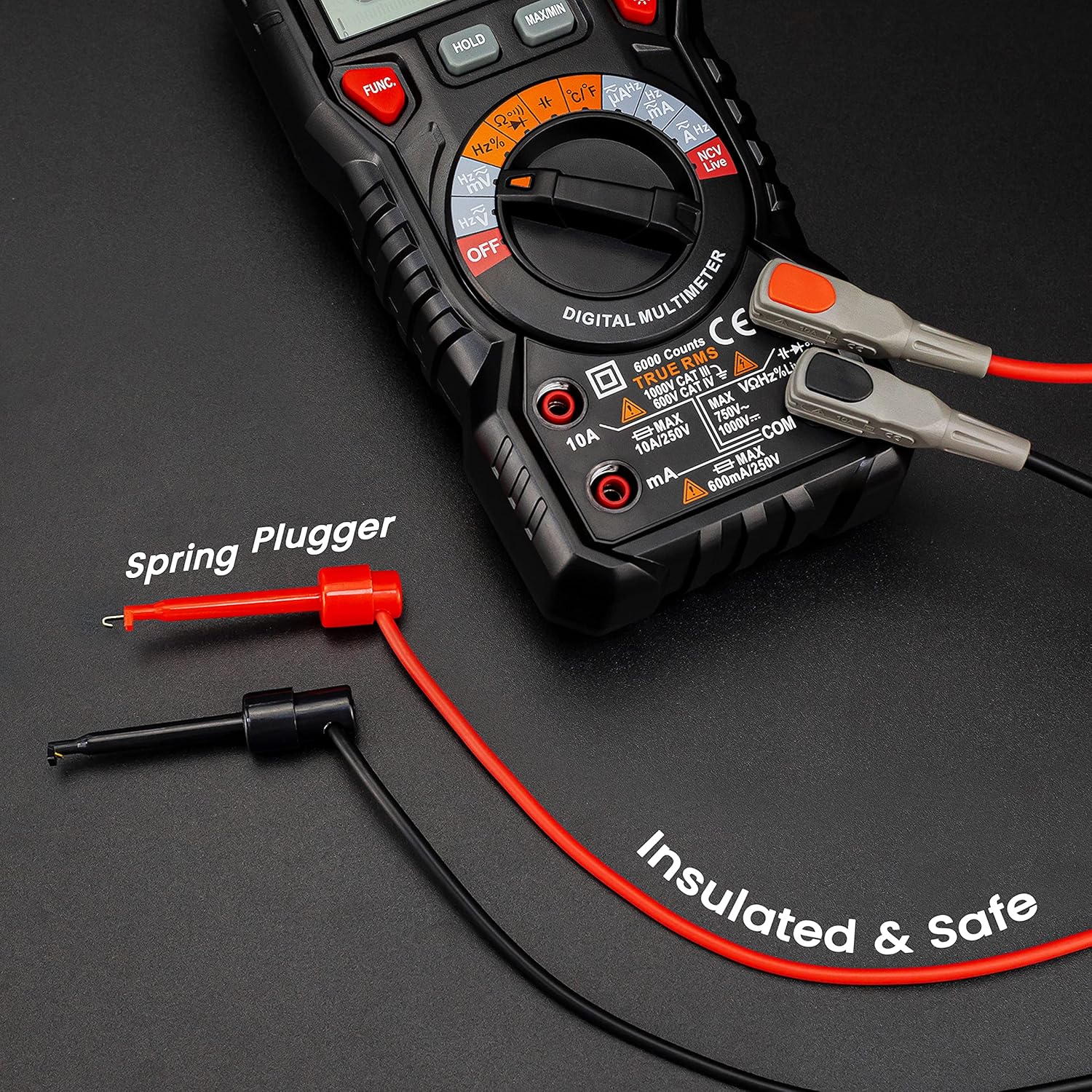 KAIWEETS Multimeter Test Lead Set for Electrical Testing, Soft Silicone Test Leads Kit for Fluke/AstroAI/INNOVA Multimeter Electronic Clamp Meter 11 PCS - Image 3