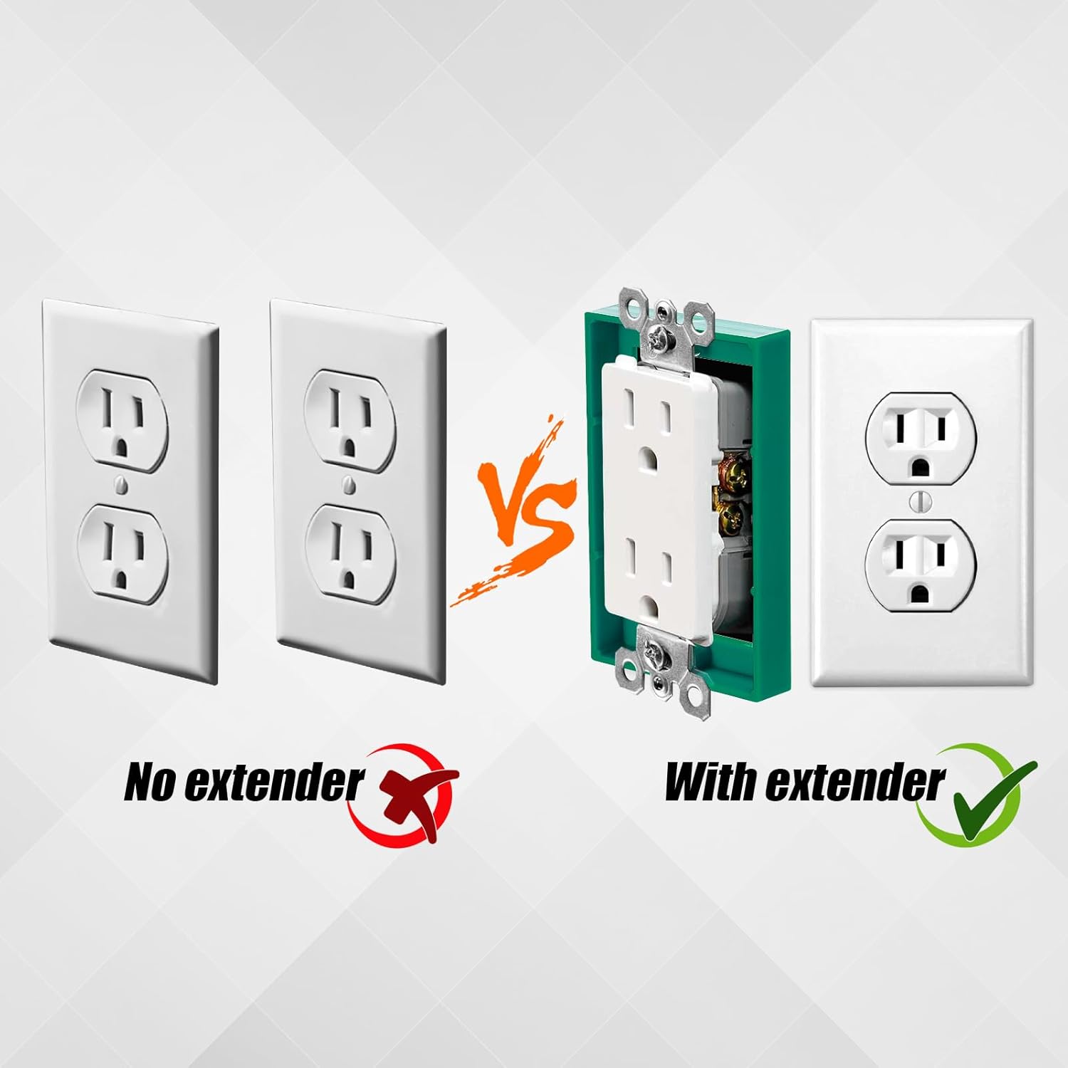 4pcs Single Gang Outlet Box Extender, 1/2 Inch Electrical Outlet Extender Receptacle Extender Outlet Extension Wall Socket Box for Electrical Box and Electrical Outlet Switches (Green) - Image 7