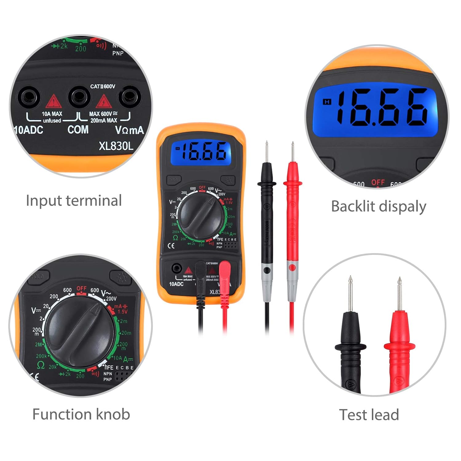Neoteck Electrical Test Kit, Mini Digital Multimeter + Receptacle Outlet Tester + Non-Contact 12-1000V AC Voltage Detector Pen- Great Packs! - Image 2