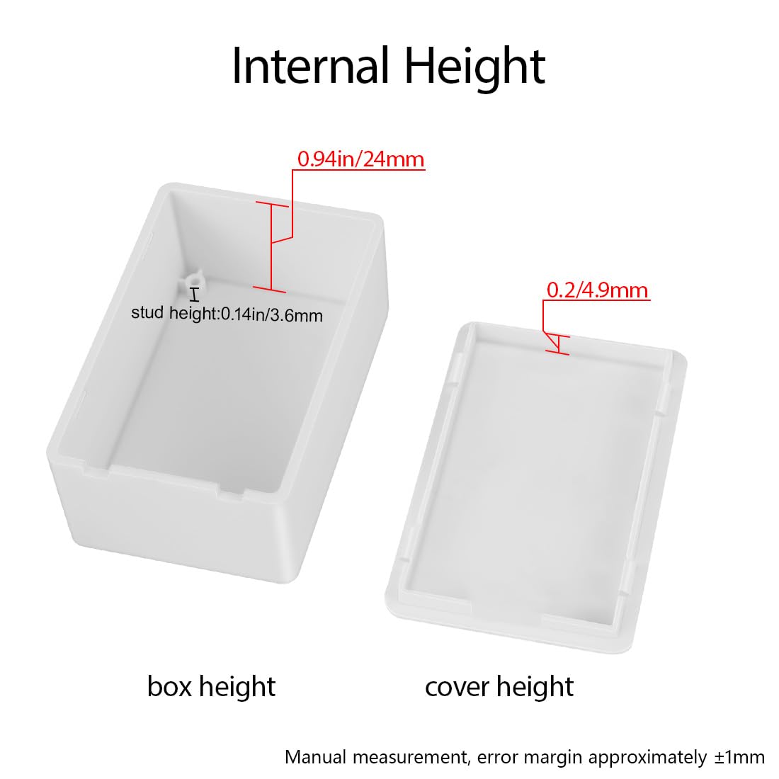 LeMotech Project Box 5 Pieces ABS Plastic Electrical Project Case Small Junction Box for Electronics White 2.75 x 1.77 x 1.14 inch (70 x 45 x 29 mm) - Image 4