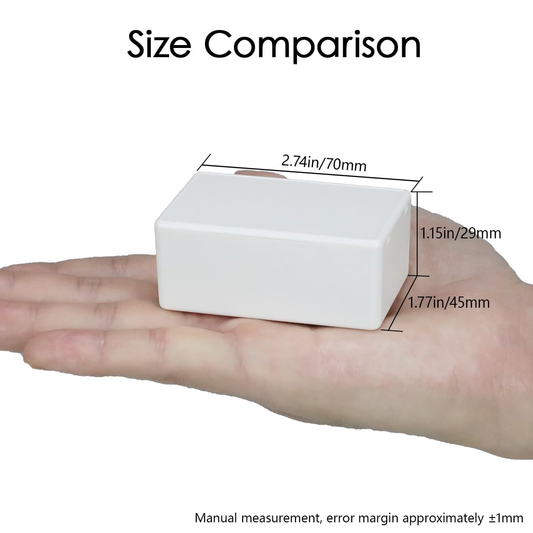 LeMotech Project Box 5 Pieces ABS Plastic Electrical Project Case Small Junction Box for Electronics White 2.75 x 1.77 x 1.14 inch (70 x 45 x 29 mm) - Image 2