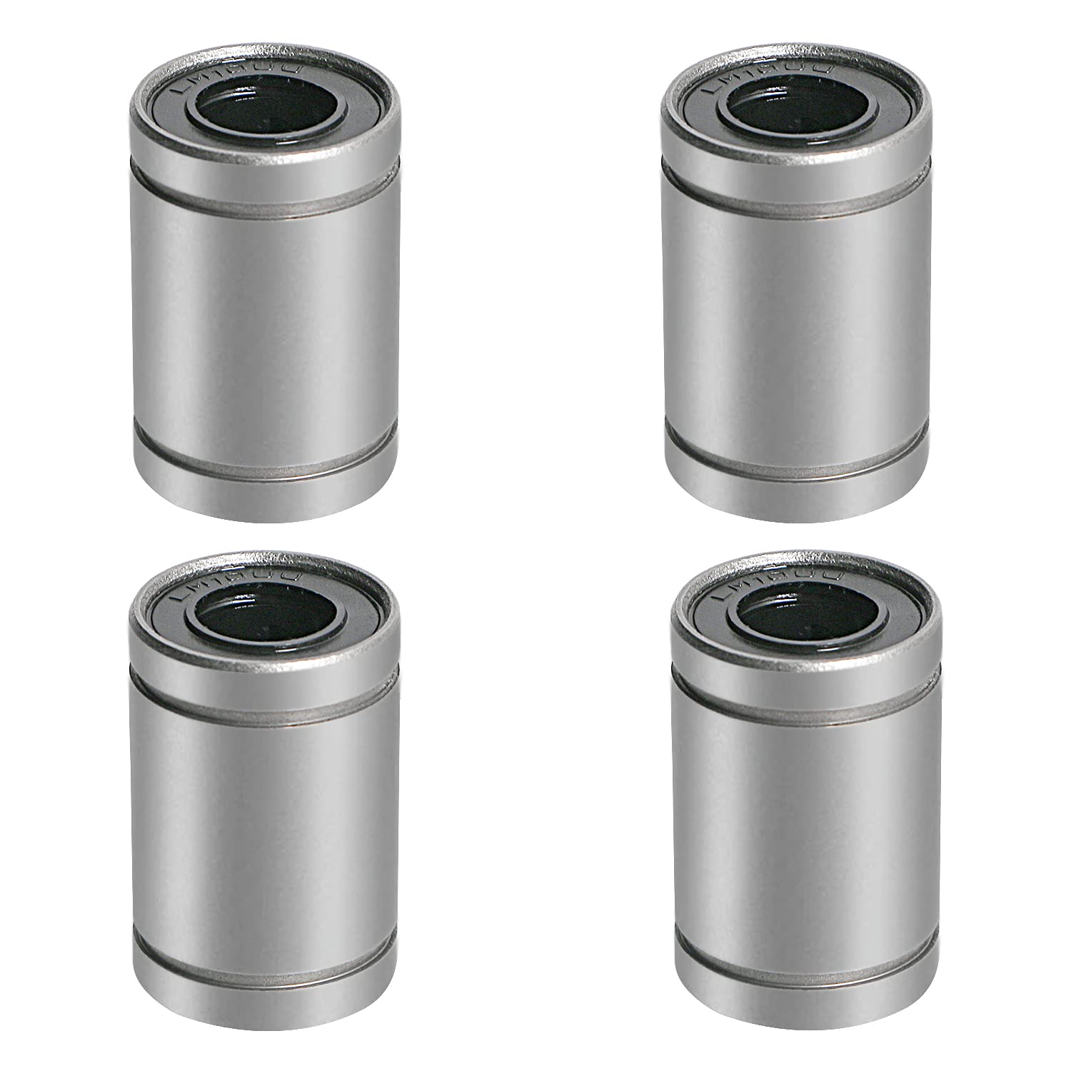 Aopin LM12UU Cylinder Linear Motion Ball Bearing, ID 12mm, OD 21mm Linear Ball Bearings Sae52100 Carbon Steel, 4 Rows of Steel Balls, Great for CNC, 3D Printer, Linear Rail Guide 4 PCS